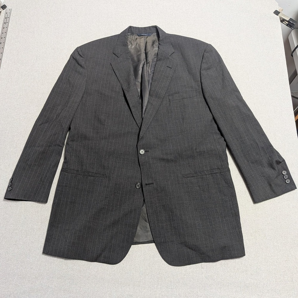 Brooks Brothers Jacket Men's 46L Gray Pinstripe Wool Brooksease Blazer Union